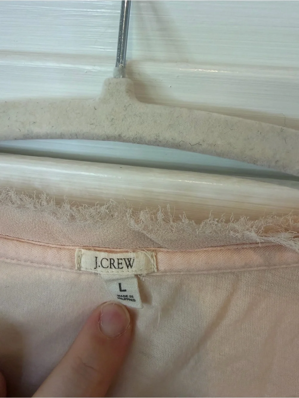 J.Crew Pretty Peach Long Sleeve V-Neck Light Weight Cardigan Size L 100% Cotton